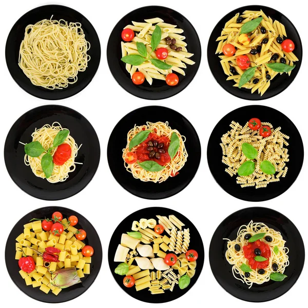 Originele Italiaanse pasta collage — Stockfoto