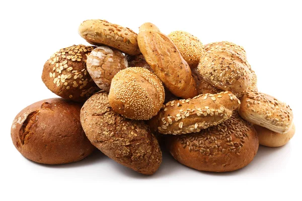 Brot auf weißem Hintergrund — Stockfoto