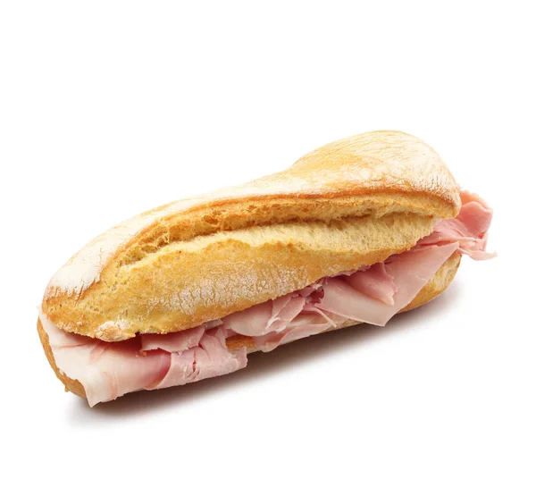 Isolerade smörgås med skinka — Stockfoto