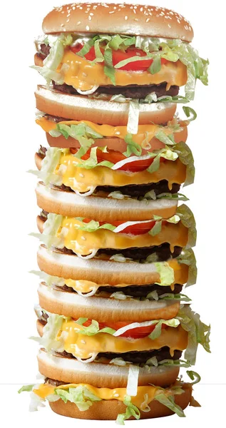 Μεγάλο σάντουιτς σαλάτα με Χάμπουργκερ — Φωτογραφία Αρχείου