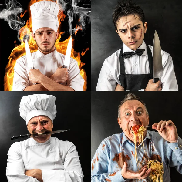 crazy collage of strange cooks