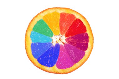 beyaz arkaplanda turuncu dilim