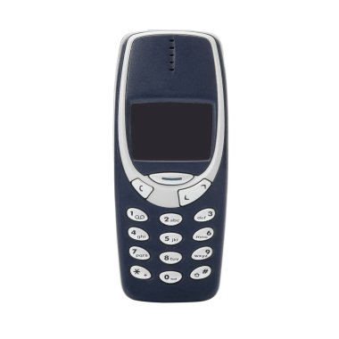 Beyaz arka plan üzerinde eski cep telefonu