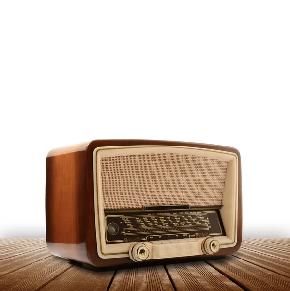 Vintage rádió fehér háttér — Stock Fotó