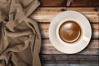 ahşap arka plan üzerinde İtalyan kahvesi