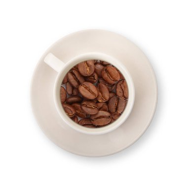 Beyaz arka plan üzerinde İtalyan kahvesi