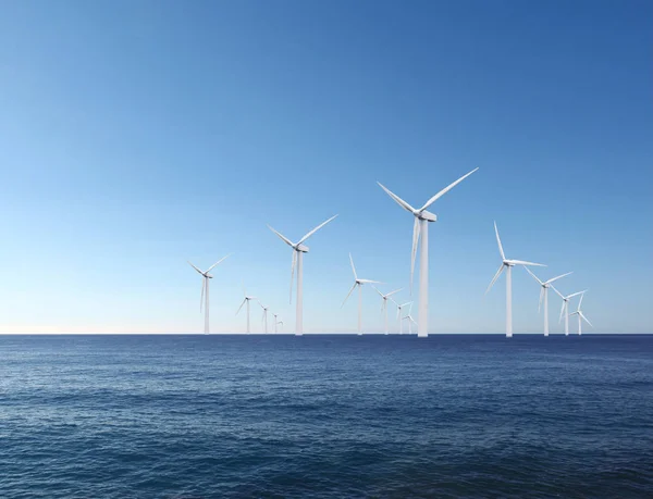 Turbin wiatrowych na morzu — Zdjęcie stockowe