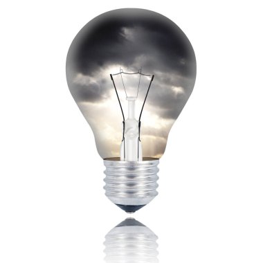 izole fırtına ampul beyaz arka plan üzerinde