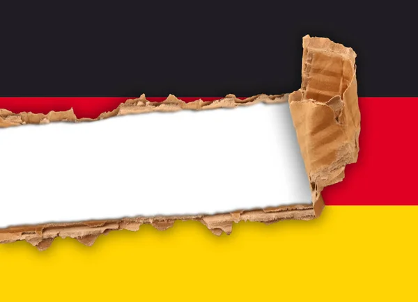 Een geripte vlag van Duitsland staat — Stockfoto