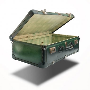 beyaz zemin üzerinde Vintage çanta