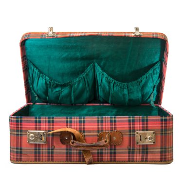 beyaz zemin üzerinde Vintage çanta