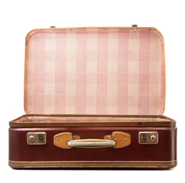 Vintage suitcase on white background — Stock Photo, Image