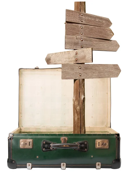 Vintage Koffer auf weißem Hintergrund — Stockfoto