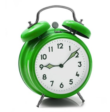 Beyaz arkaplanda alarm saati