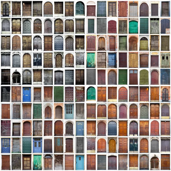 Typowe drzwi drewniane vintage collage — Zdjęcie stockowe