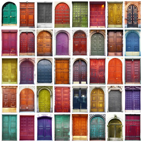 Typische vintage houten deuren collage — Stockfoto