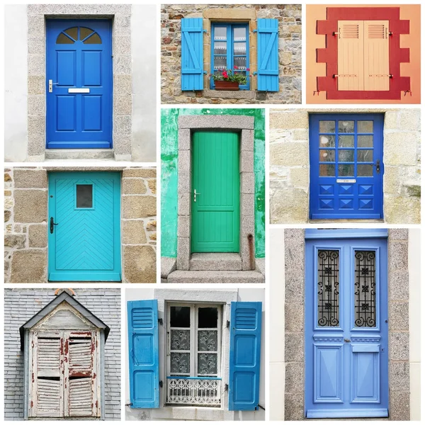 Typical vintage wooden doors collage — Stock Photo, Image