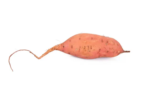Свежий сладкий картофель на белом фоне — стоковое фото