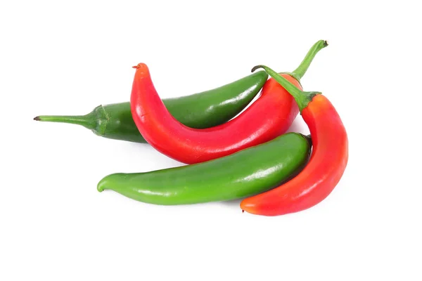Hot peppers on white background — Stock Photo, Image