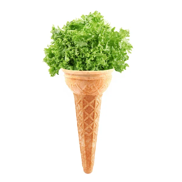 Salad like an ice cream on white background — Stock Photo, Image