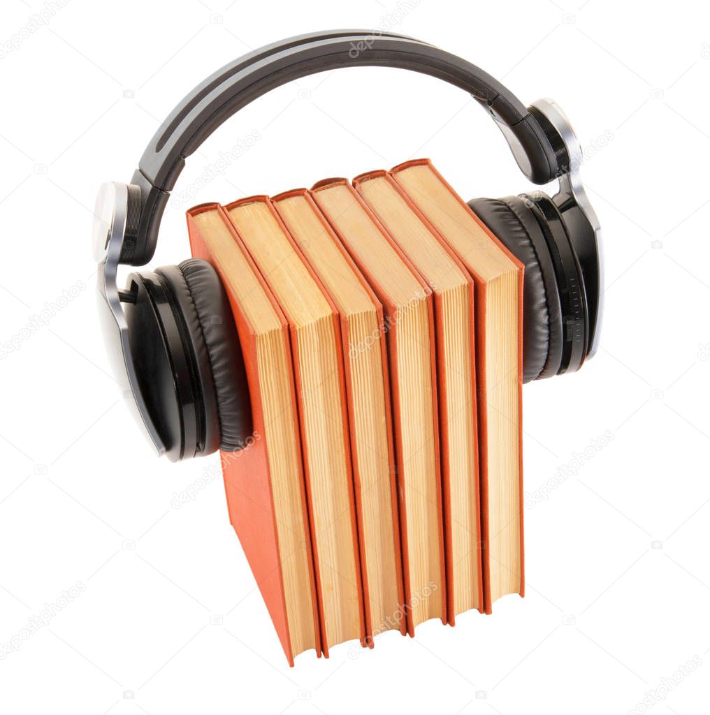 Books with headphones for digital reading