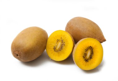 beyaz zemin üzerine sarı kivi