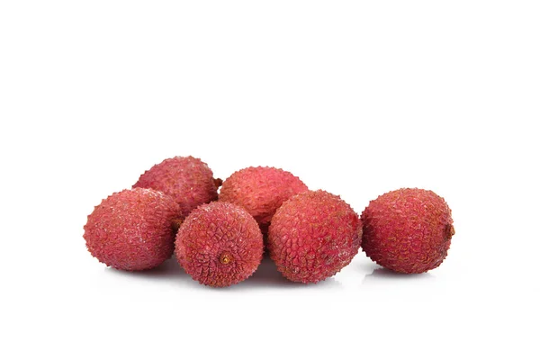 Lychees sur fond blanc — Photo