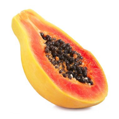 Beyaz arkaplanda papaya