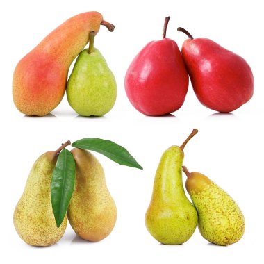 Beyaz arka plan armut kolaj