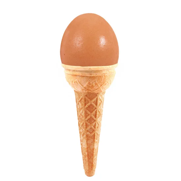 Egg like ice cream in white background — Stock Photo, Image