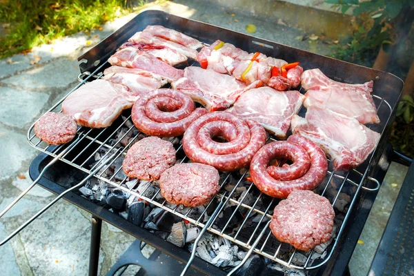 Vista barbecue misto dall'alto — Foto Stock