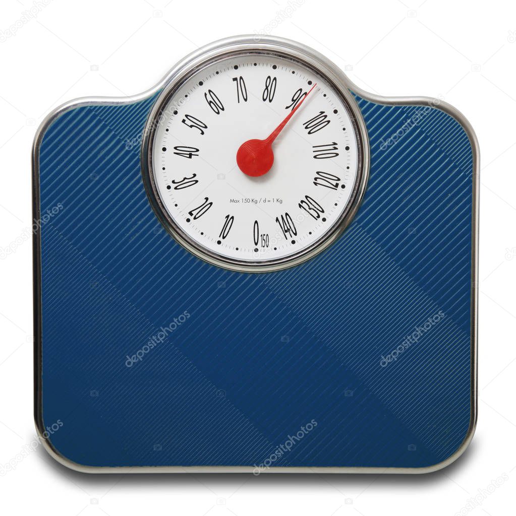 Scales for people in white background