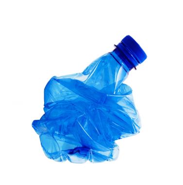 Beyaz arka planda plastik şişe