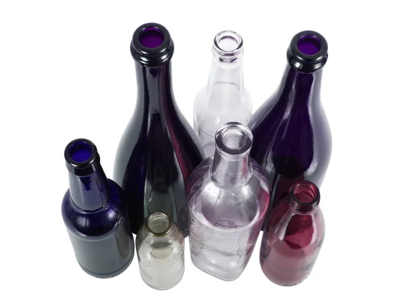 Butelki szklane w tle — Zdjęcie stockowe