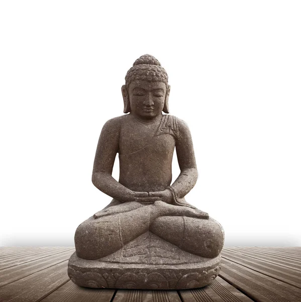 Статуя Будды на белом фоне — стоковое фото