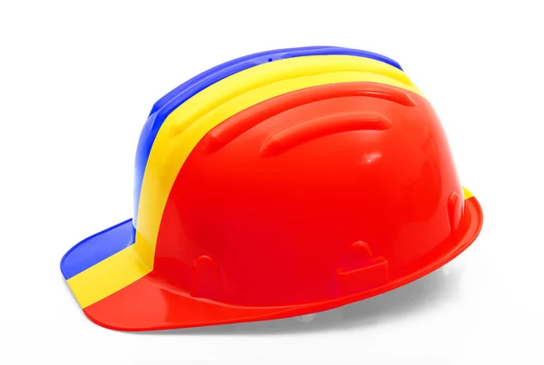 Romanian safety helmet in white background — Stock Photo, Image