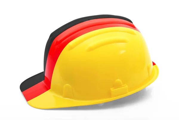 Немецкий шлем безопасности на белом фоне — стоковое фото