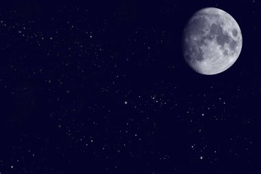 View of the Moon on the night sky clipart