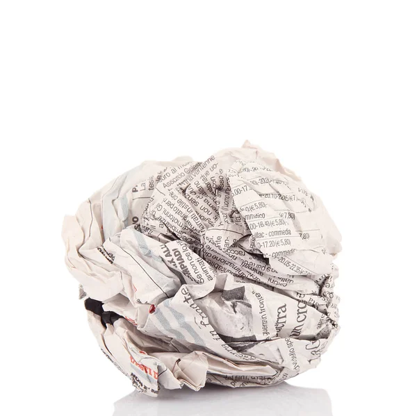 Newspapers ball in white background — Stock Photo, Image