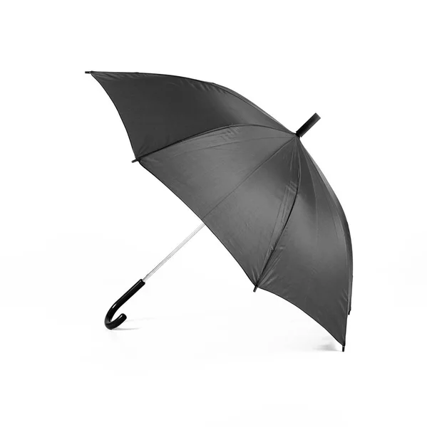 Изолированный черный зонтик на белом фоне — стоковое фото