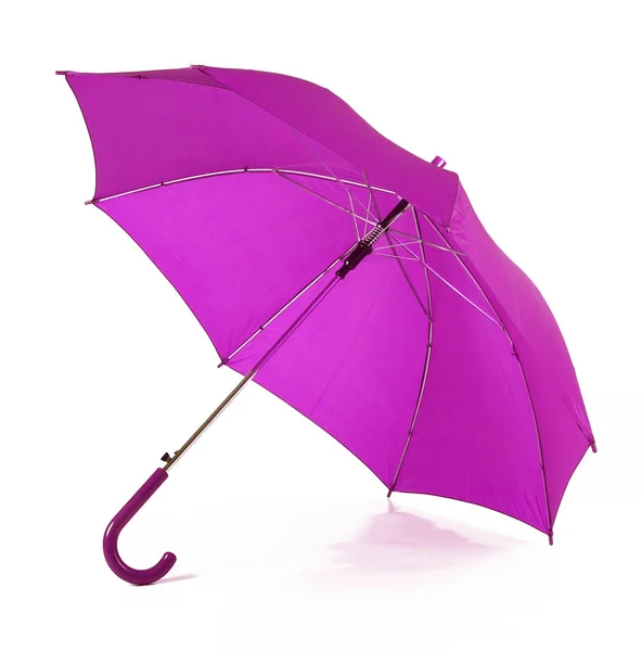 Ombrello viola isolato su sfondo bianco — Foto Stock