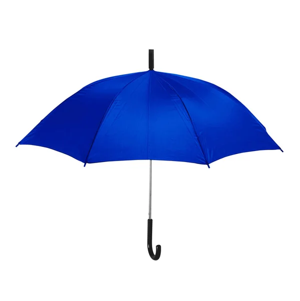 Na białym tle niebieski parasol w tle — Zdjęcie stockowe