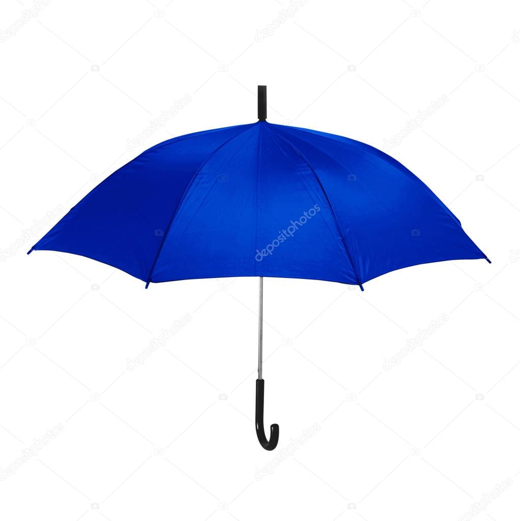 isolated blue umbrella in white background