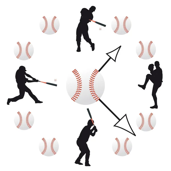 Orologio da baseball su sfondo bianco — Foto Stock