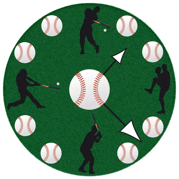 Baseball-Uhr auf weißem Hintergrund — Stockfoto