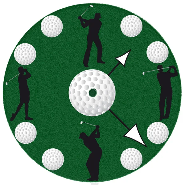 Orologio da golf su sfondo bianco — Foto Stock