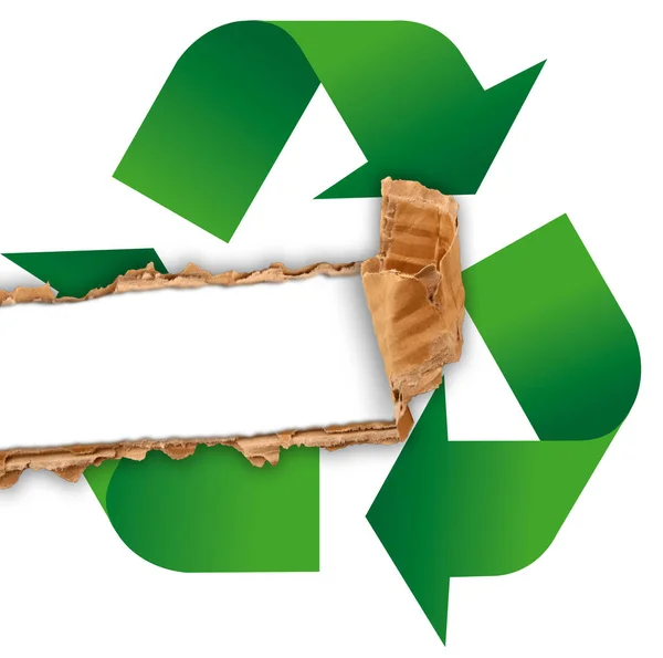 Hulladék-újrahasznosítás jel a fehér háttér — Stock Fotó