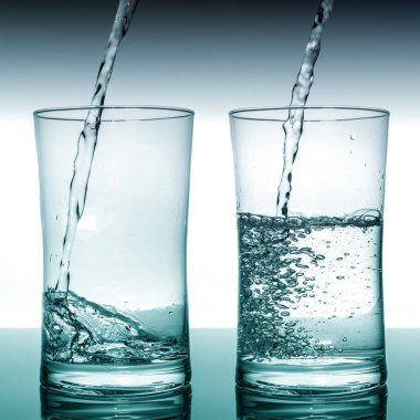 Gözlük sırayla doldurma su