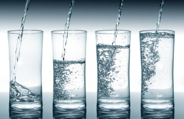 Gözlük sırayla doldurma su