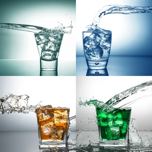 Agua salpicadura collage vidrio — Foto de Stock